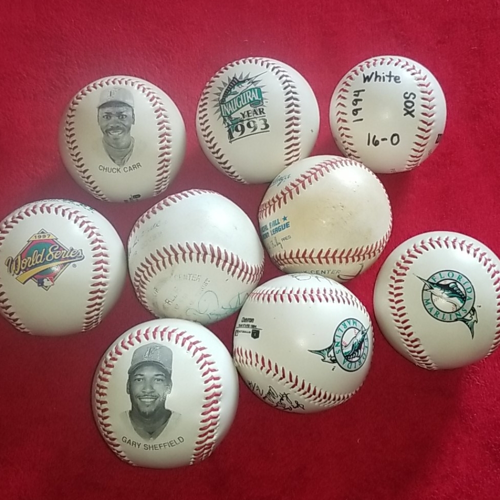 Lot of old baseballs